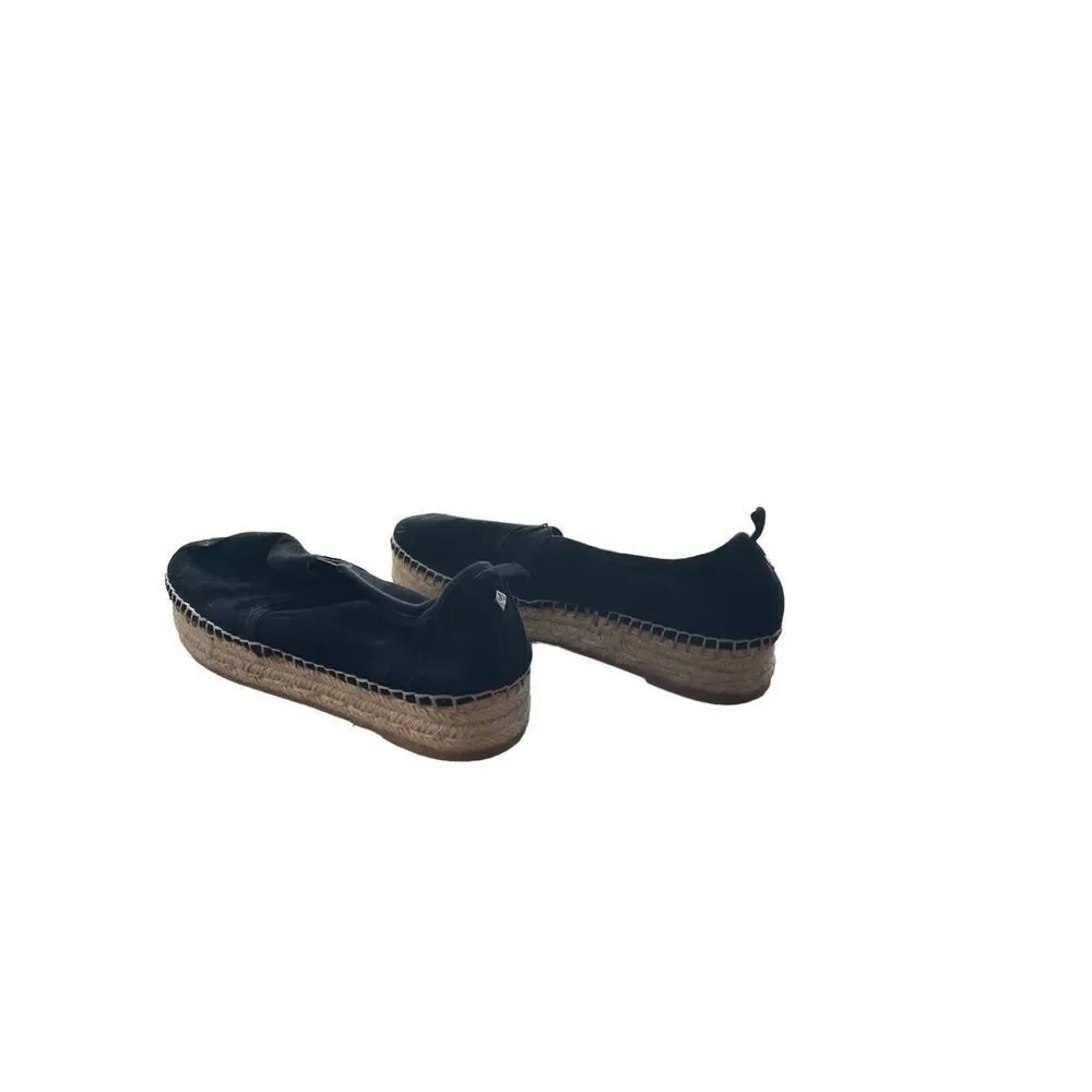 Sam Edelman Womens Black Slip On Suede Carrin Platform Espadrille Size 9.5